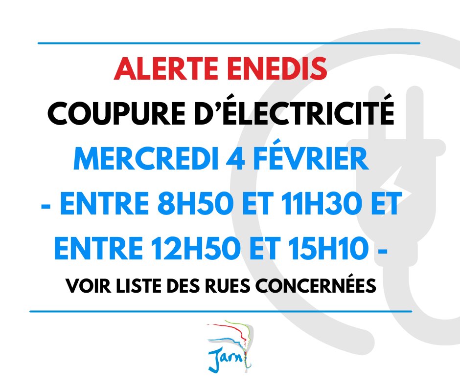 ALERTE INFO – Coupure d&rsquo;électricité